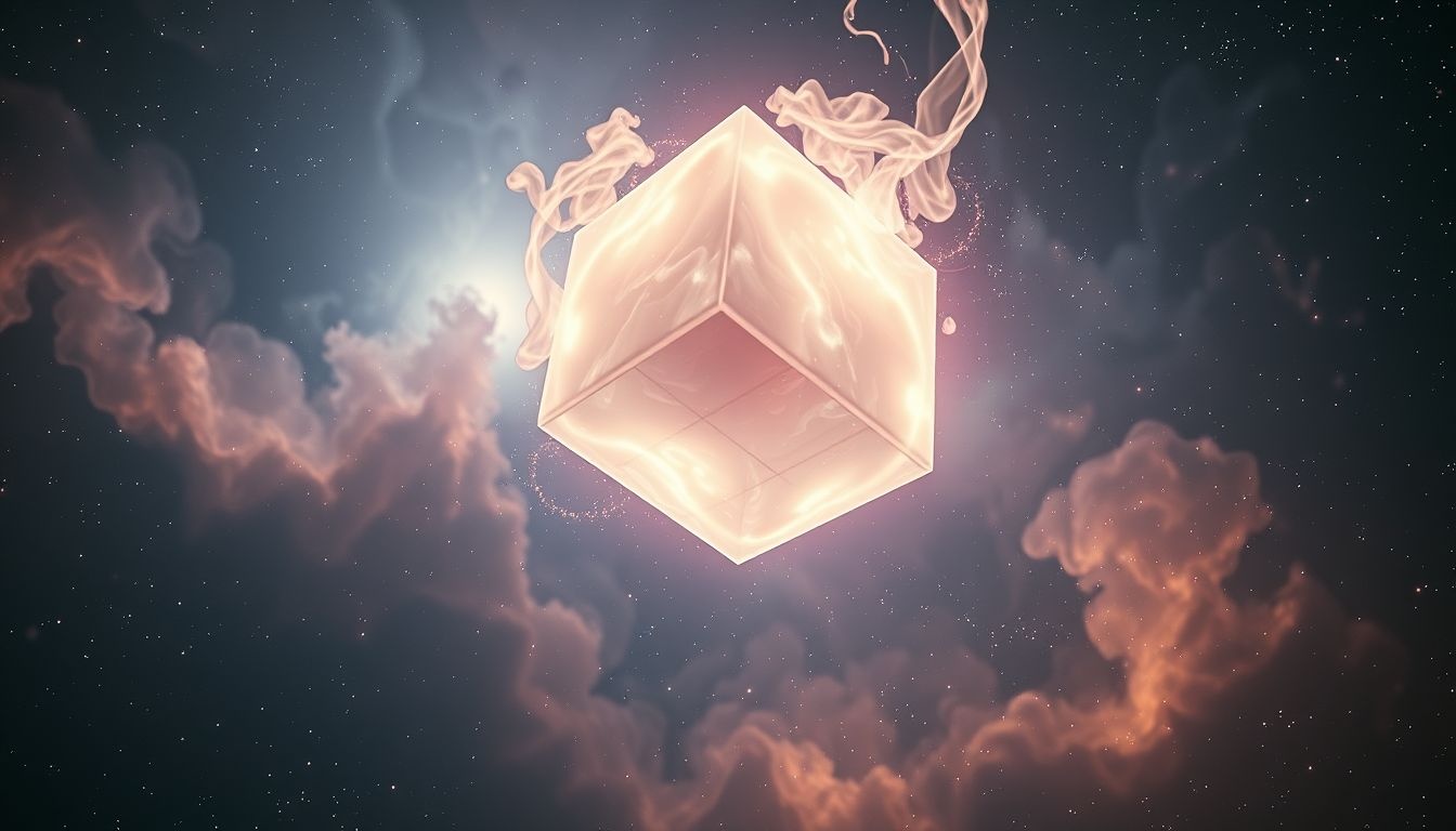 Un cube qui tombe symbolise souvent une perte de stabilité intérieure.