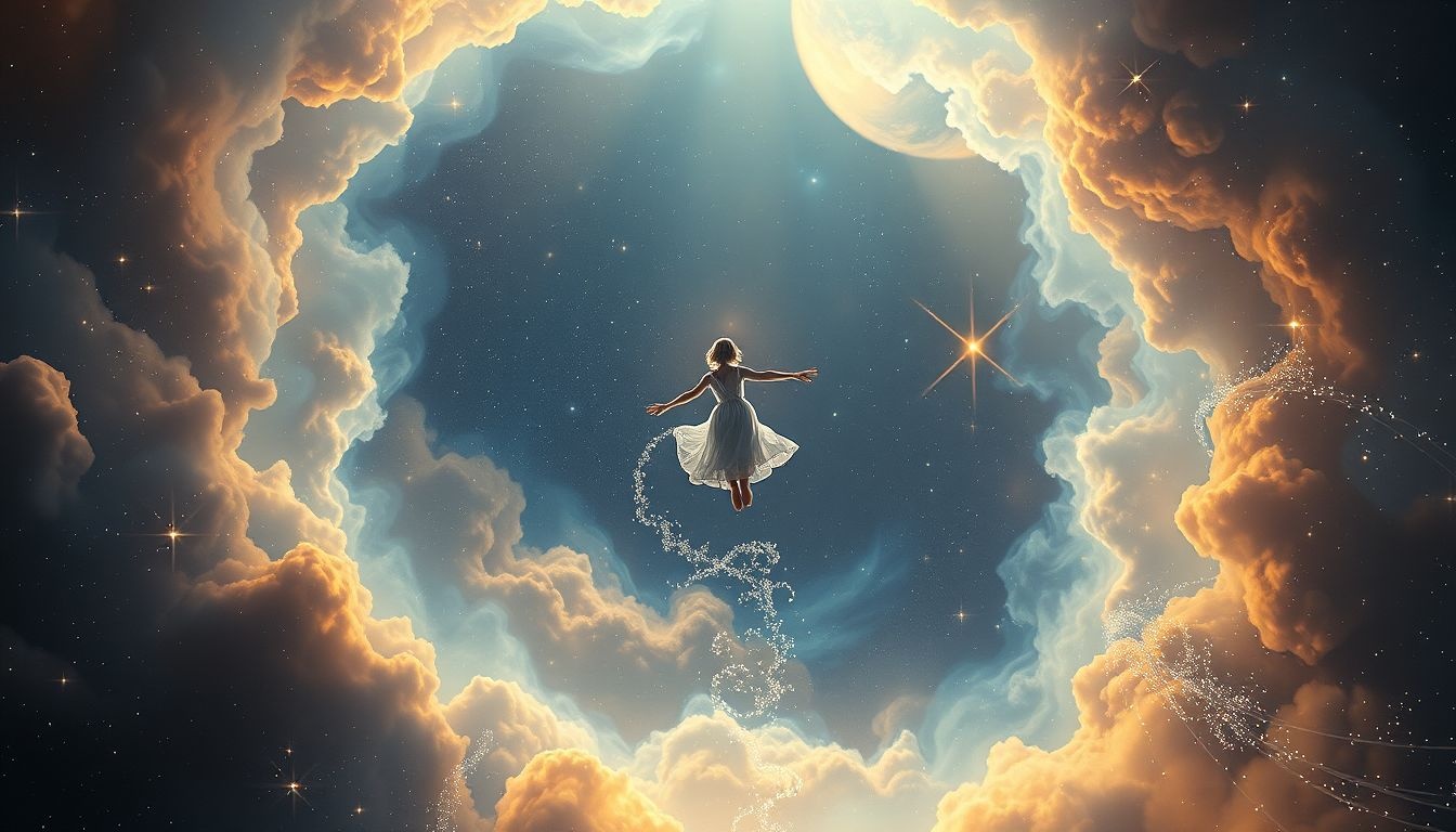 Voler symbolise souvent la liberté et l’évasion dans les rêves.