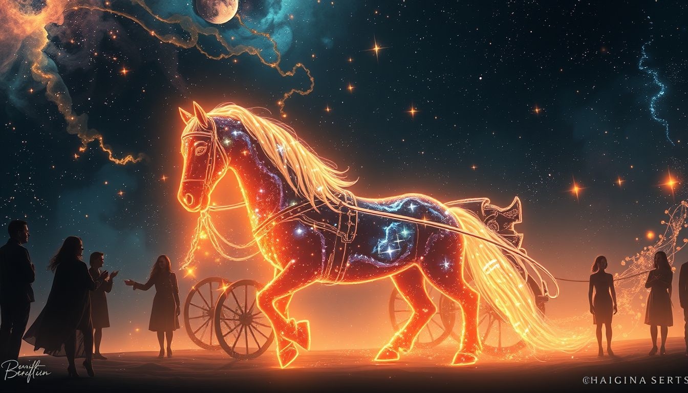 Le cheval de diligence symbolise la puissance admirée et la réussite sociale.