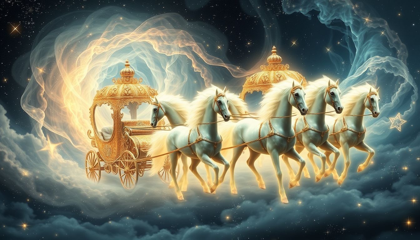 Un cheval de diligence symbolise souvent un voyage collectif et chargé.