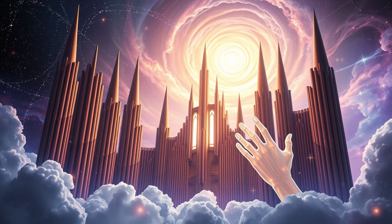 L'orgue symbolise souvent le pouvoir divin et l'autorité sacrée.