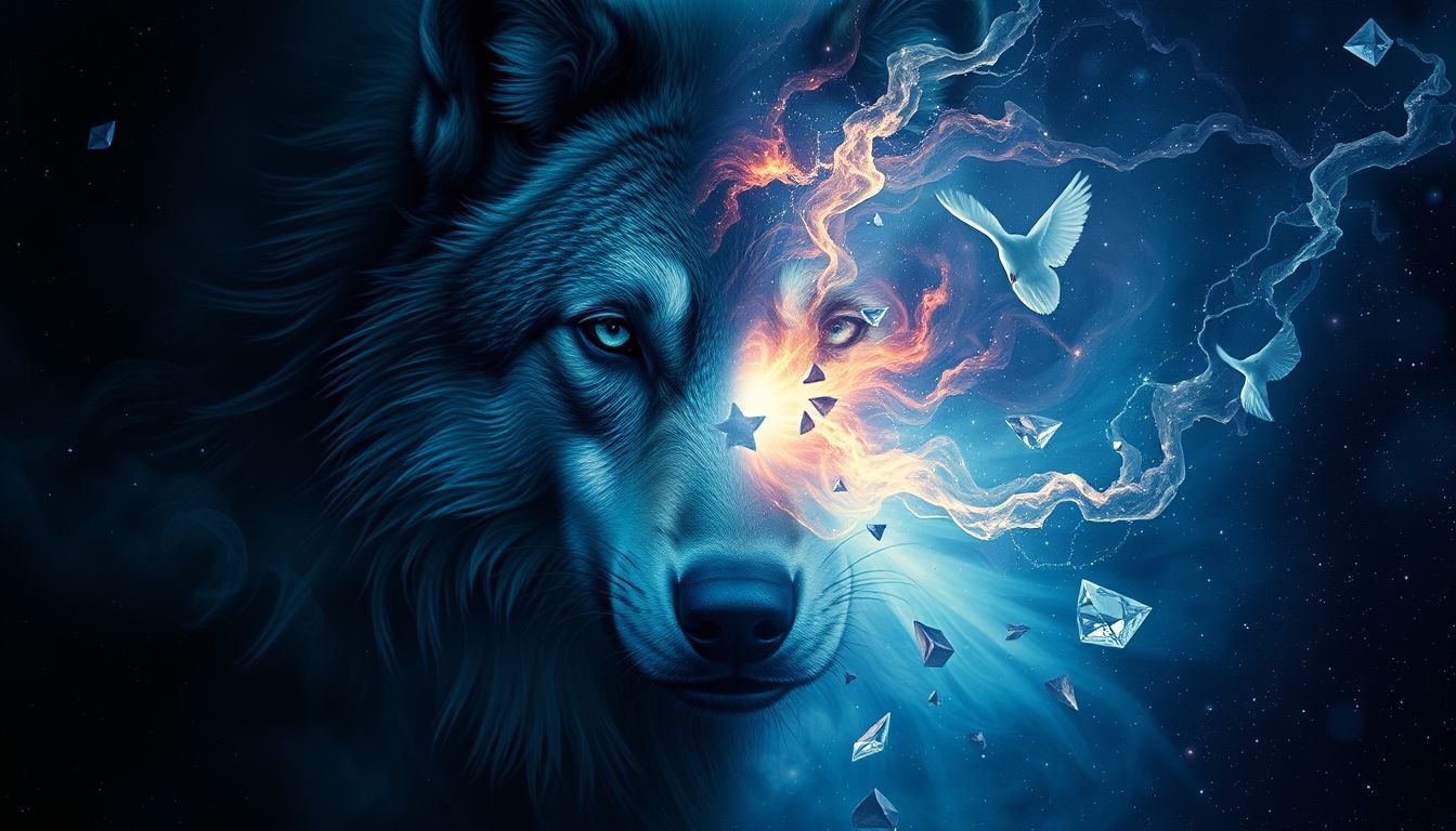 La gueule du loup-garou symbolise la lutte intérieure et la métamorphose.