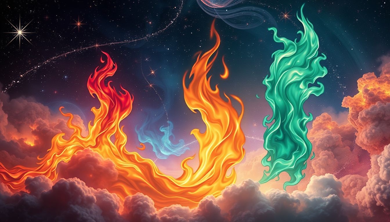 Les couleurs du feu symbolisent émotions variées dans les rêves.