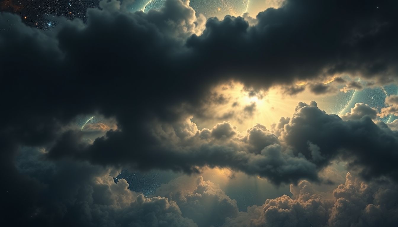 Les nuages bas symbolisent souvent un danger proche et oppressant.