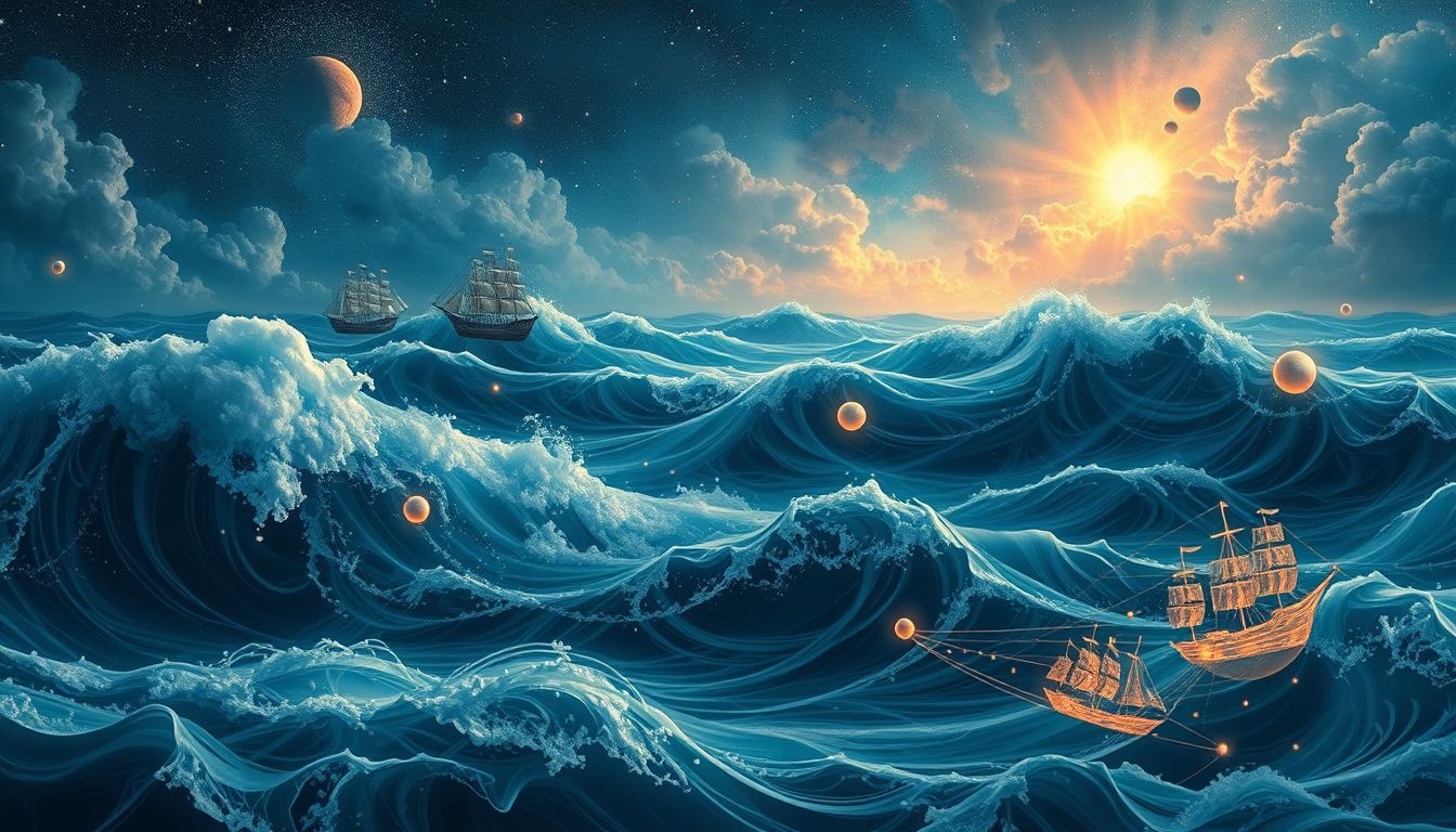 Les tempêtes en mer symbolisent souvent des conflits émotionnels intenses.