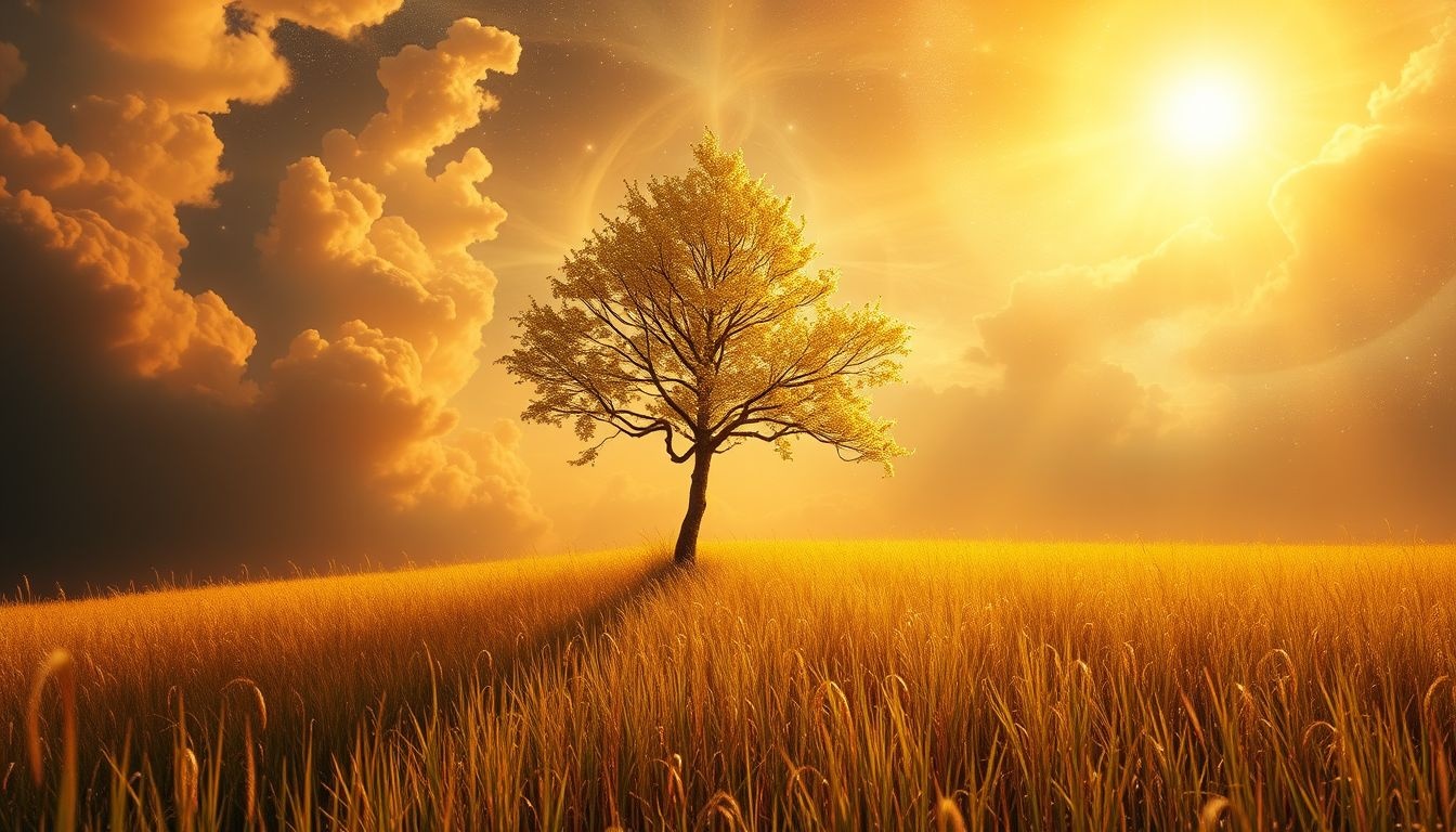 Rêver d'un arbre de prairie symbolise la croissance et la sérénité.