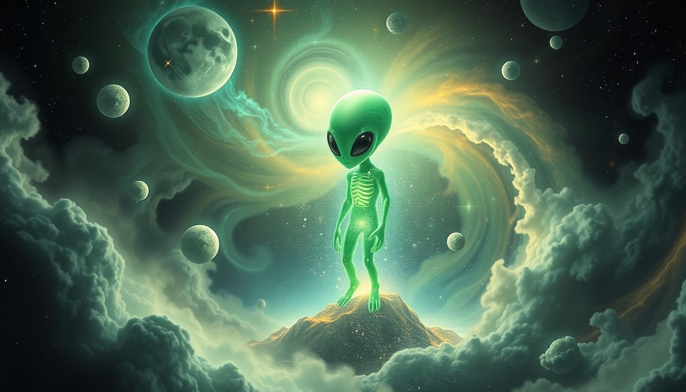 Rêver d’extraterrestre vert symbolise nouveauté et transformation intérieure.