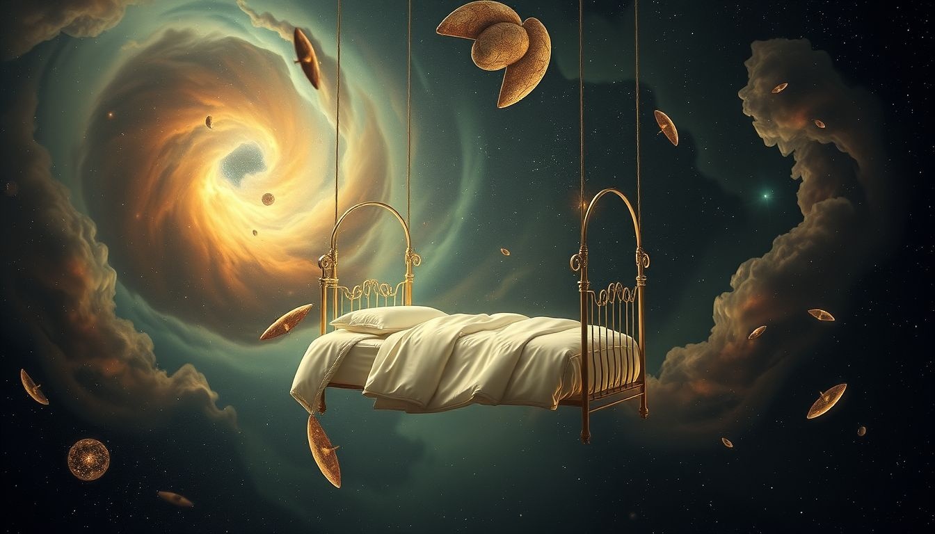 Rêver d’un lit nuptial inhabituel symbolise doute et instabilité émotionnelle.