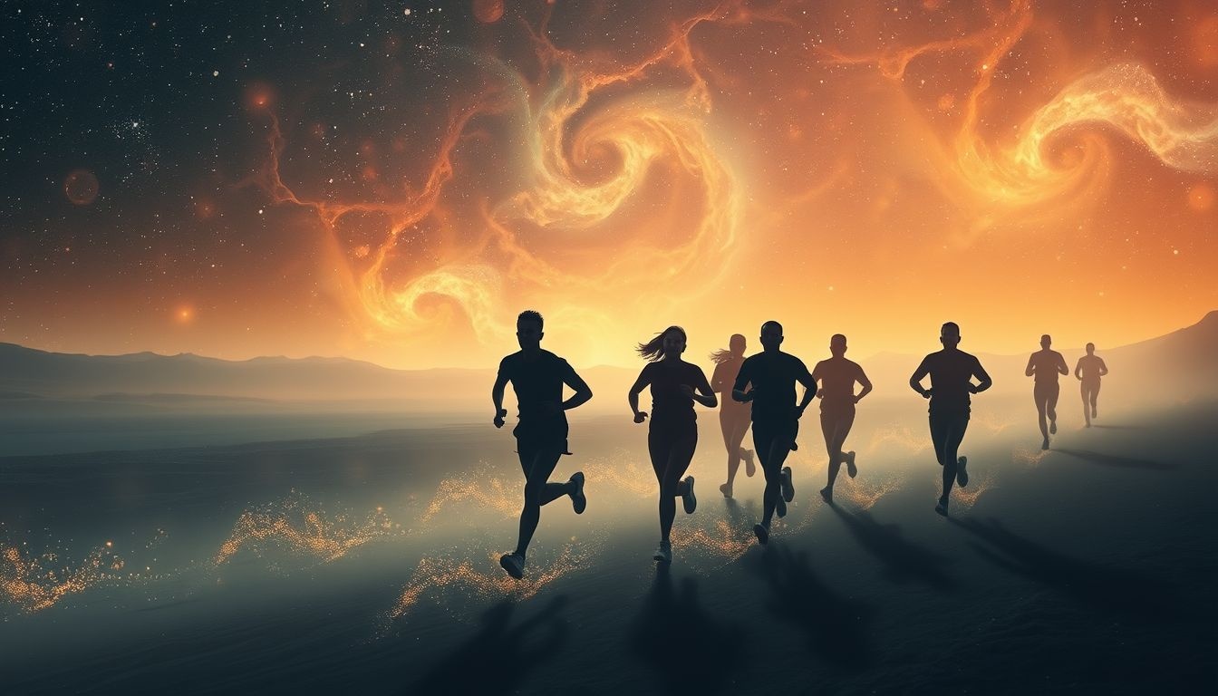 Rêver d’un marathon avec inconnus symbolise un défi collectif inattendu.