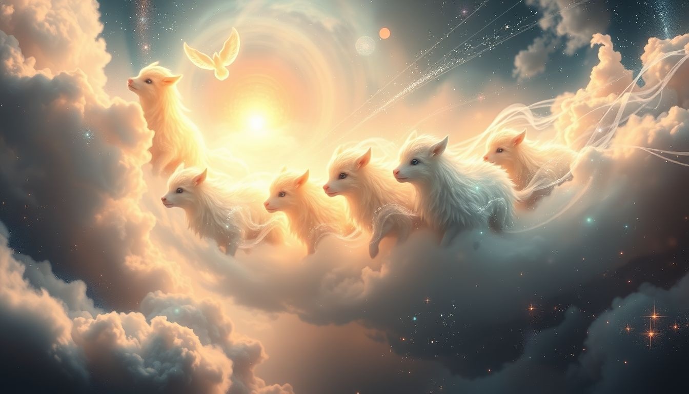 Rêver d’un troupeau paisible symbolise harmonie intérieure et abondance.