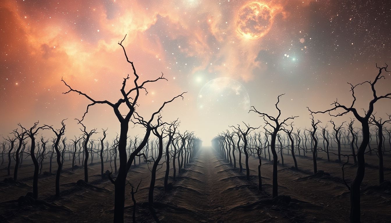 Rêver d’un vignoble aride symbolise défis et souffrances à venir.