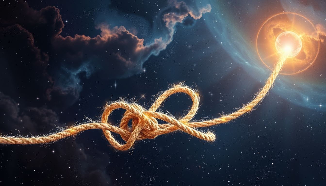 Rêver d’une corde nouée révèle souvent des blocages émotionnels profonds.