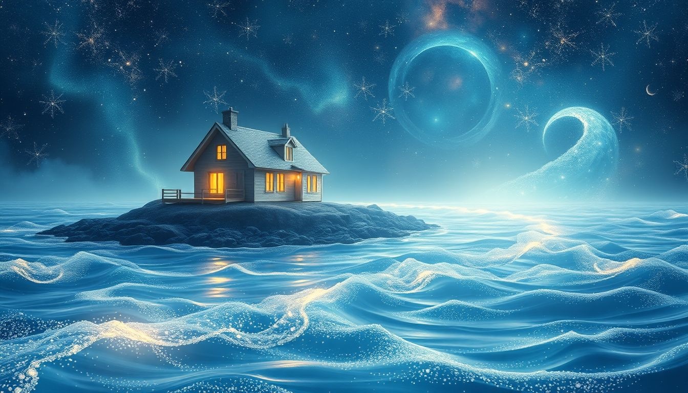 Rêver d’une maison au bord de l’eau symbolise harmonie entre émotions et intuition.