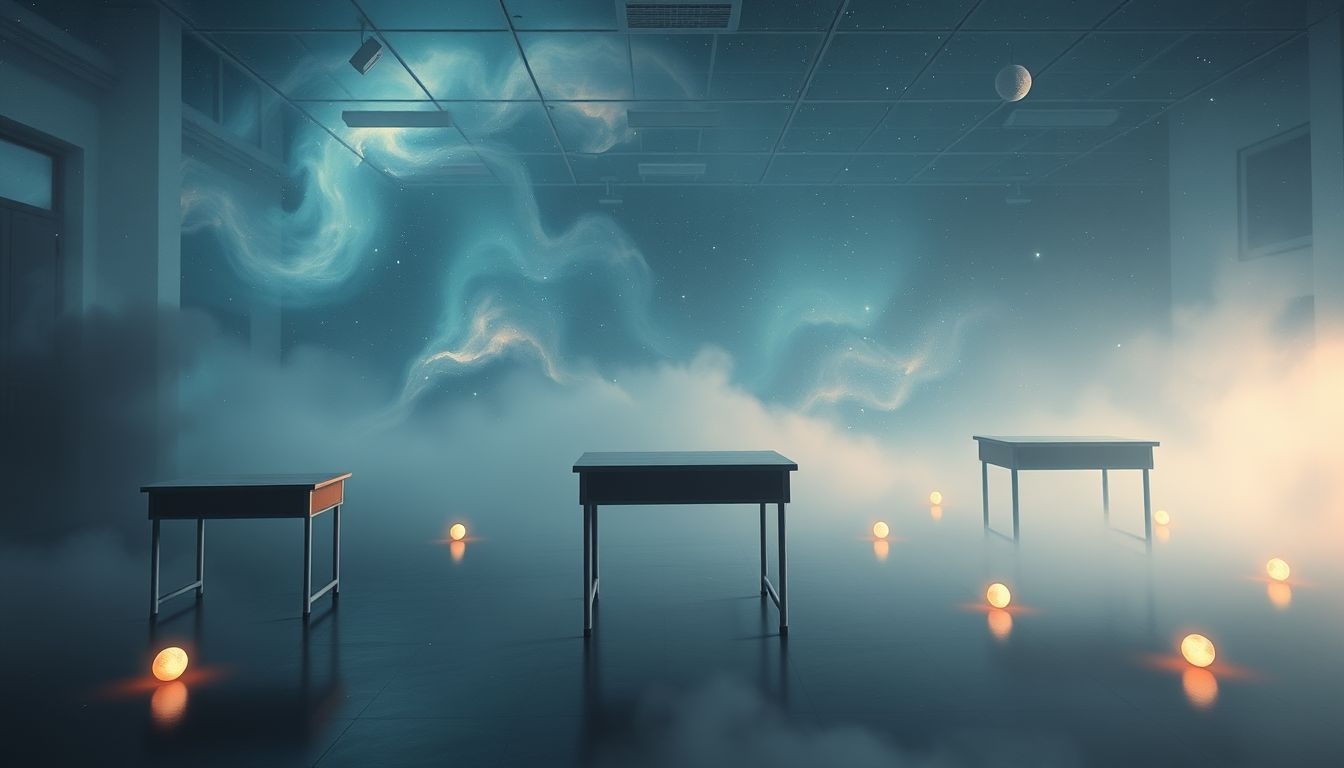 Rêver d'une classe vide symbolise souvent solitude et déconnexion sociale.