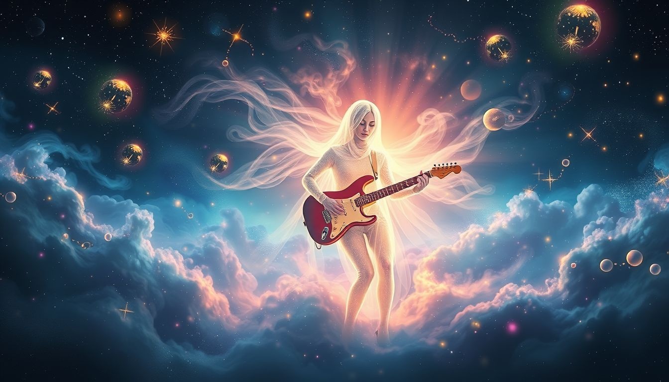 Rêver de guitare électrique symbolise joie et créativité intense.