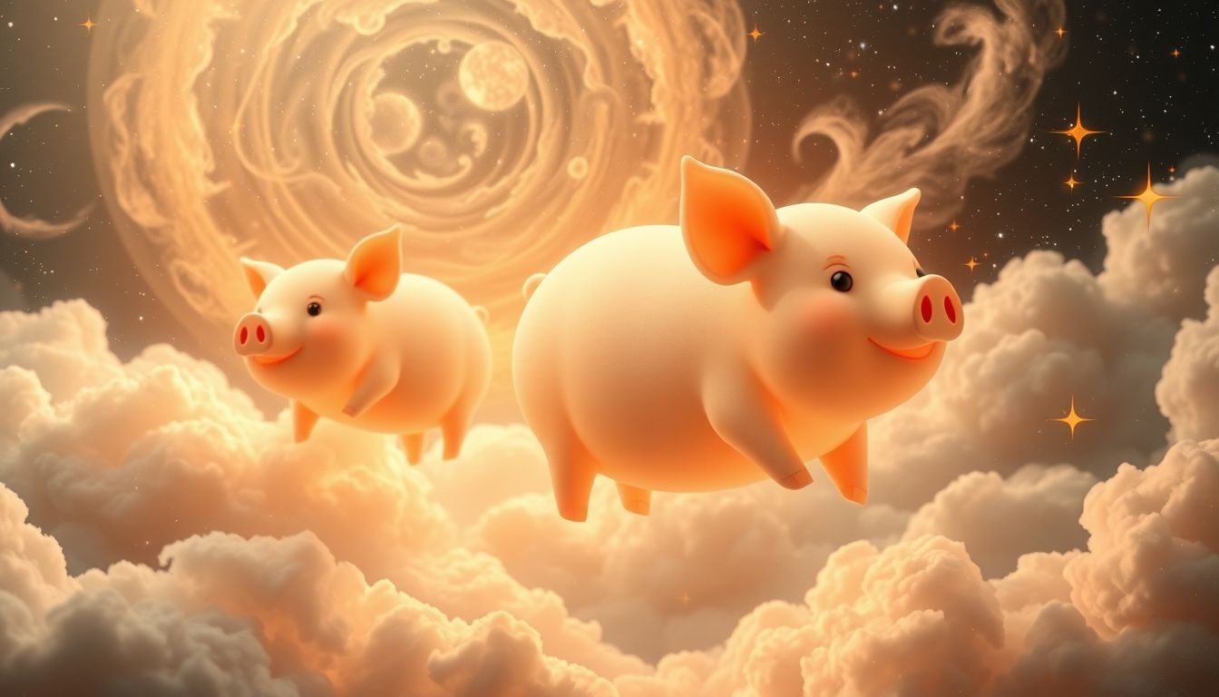 Rêver de cochons symbolise souvent richesse, abondance et plaisir.