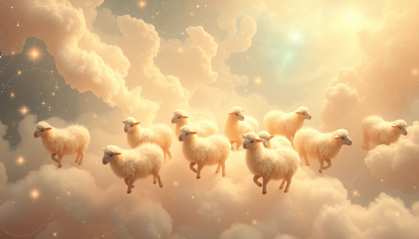 Rêver de moutons symbolise souvent conformité et douceur apaisante.