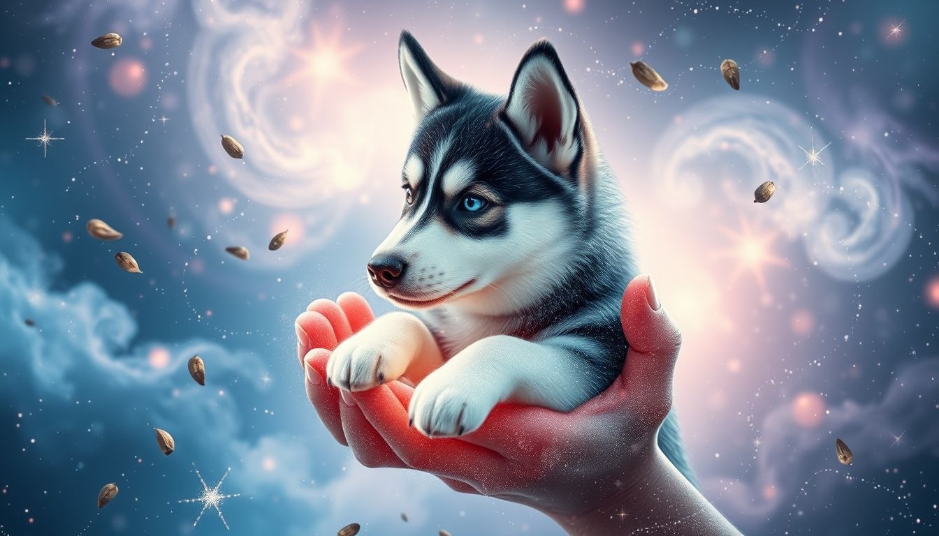 Rêver de nourrir un husky symbolise responsabilité et équilibre intérieur.