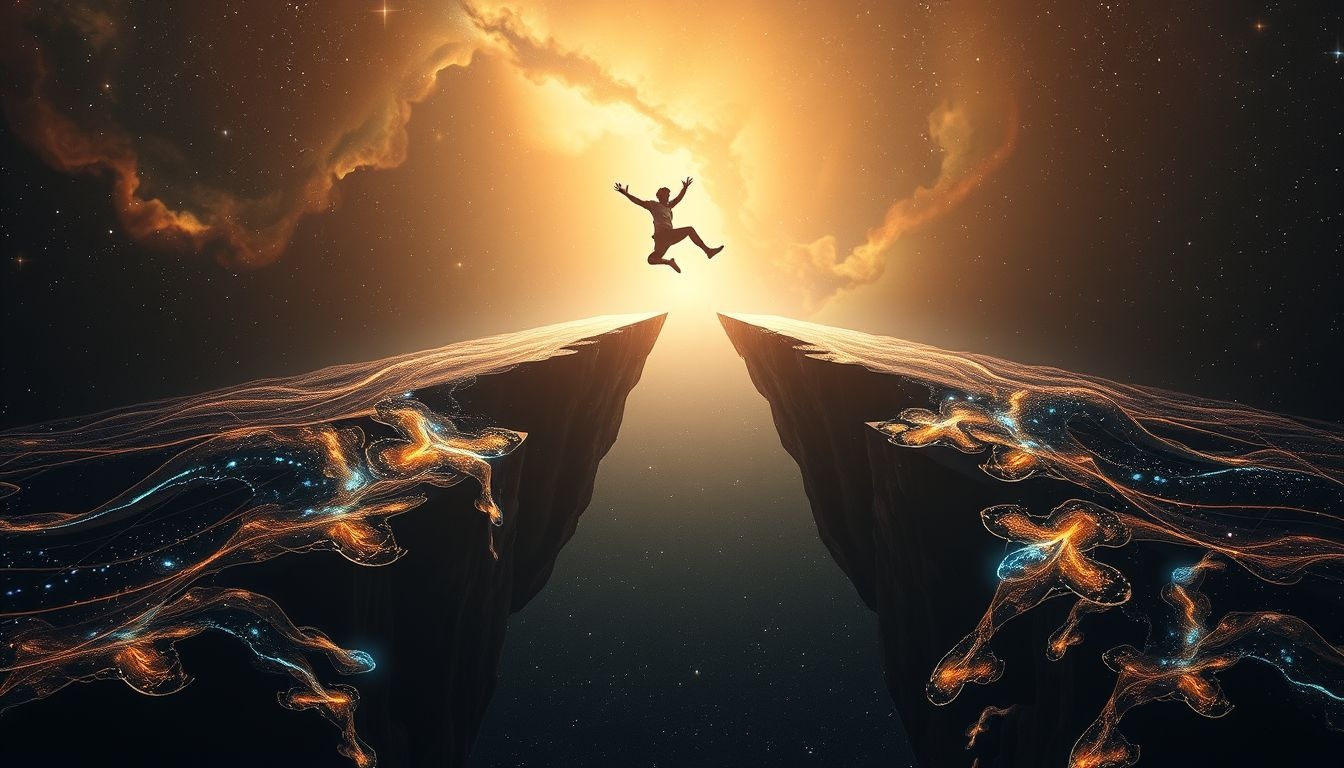 Sauter l'ornière en rêve symbolise audace et dépassement de soi.