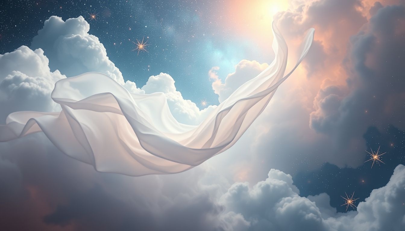 Rêver de soie blanche symbolise souvent un renouveau spirituel profond.