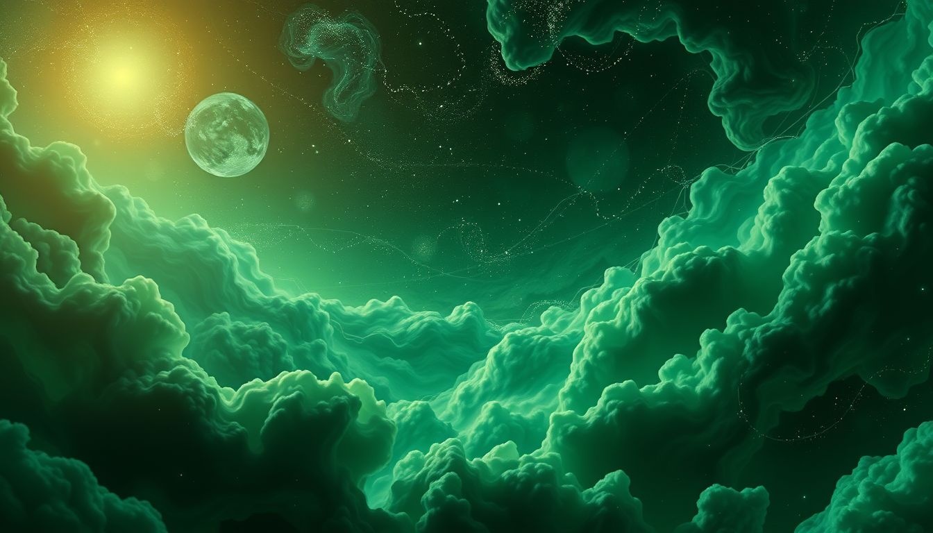 Rêver de vert foncé symbolise souvent sagesse et sécurité intérieure.
