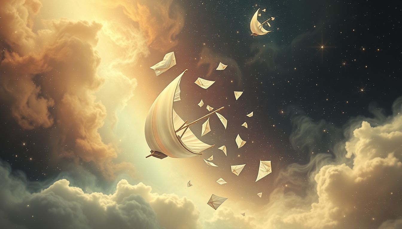 Rêver de voiles déchirées symbolise la fin imminente d’un lien.