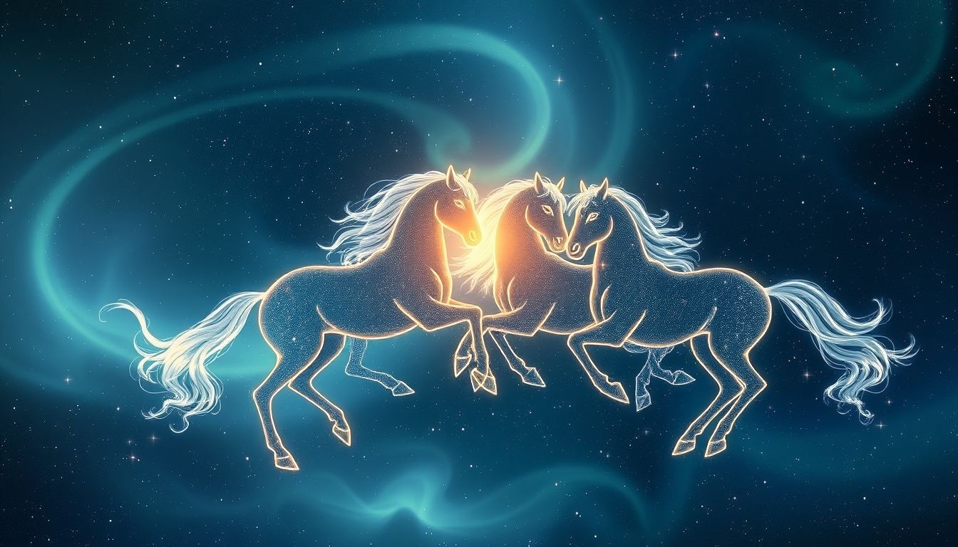 Un attelage à quatre chevaux symbolise l'harmonie et la synergie collective.
