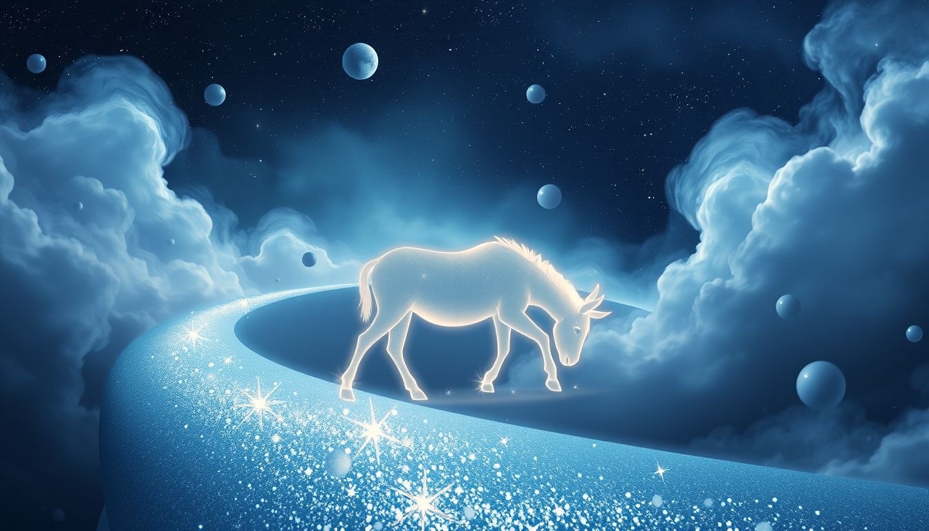L'âne symbolise persévérance et avancée malgré les obstacles.