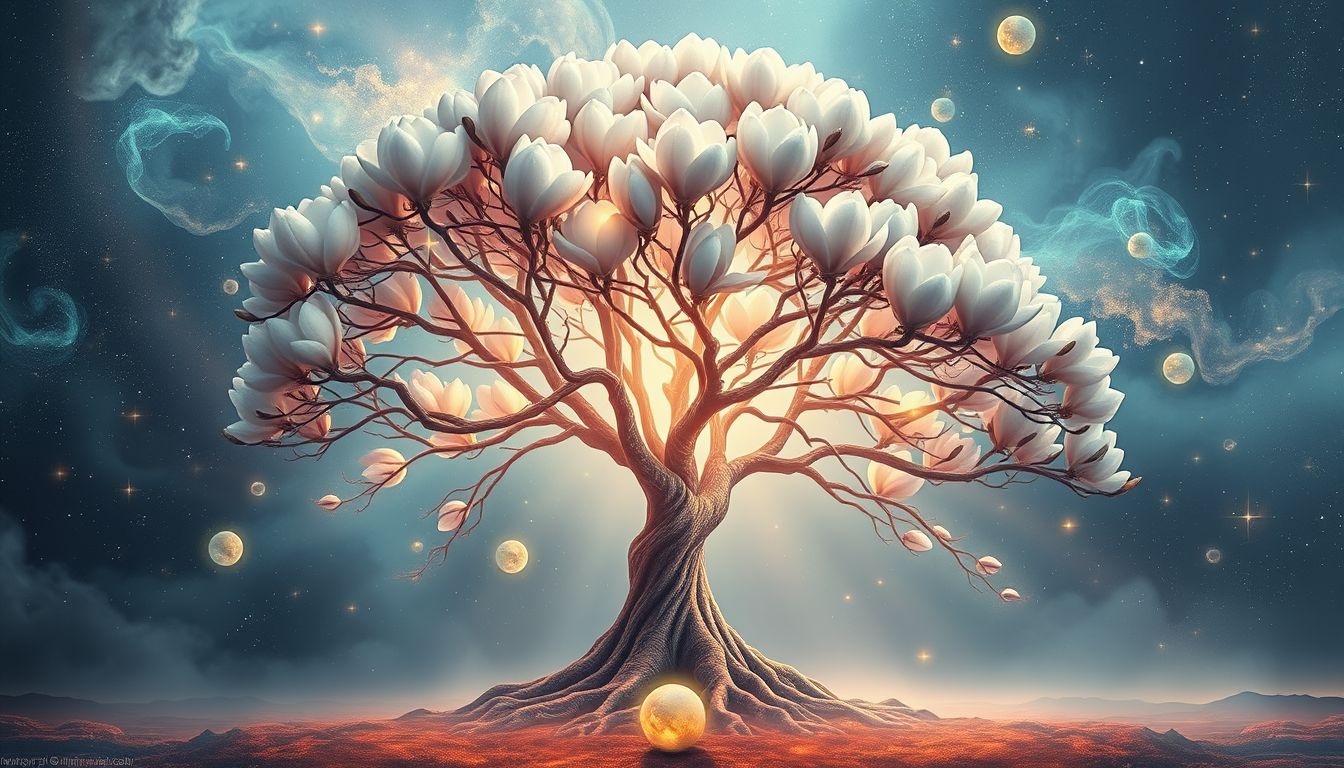 Le magnolia symbolise la stabilité, la force et l'enracinement profond.