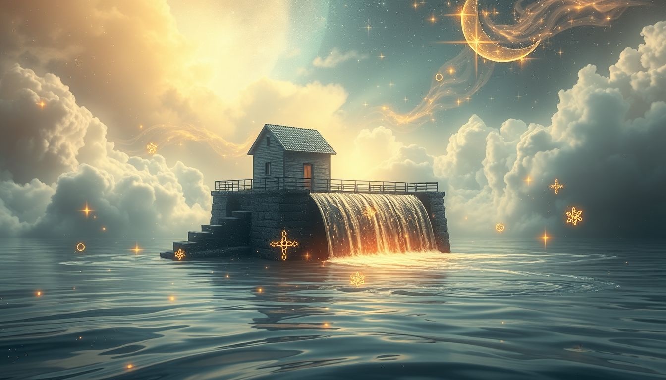 Le barrage de moulin symbolise la foi et la protection divine.