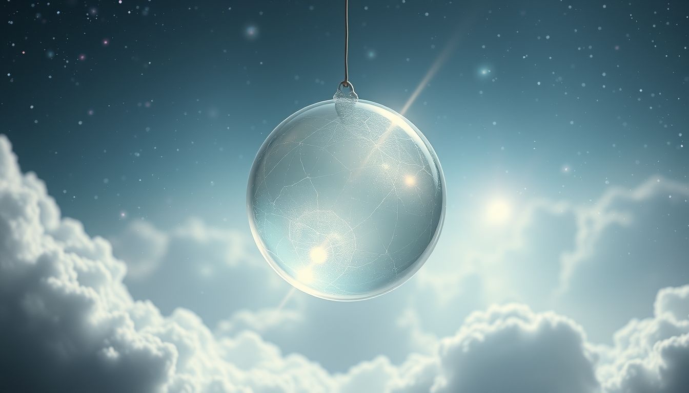 La boule de verre symbolise souvent la vulnérabilité et la clarté.