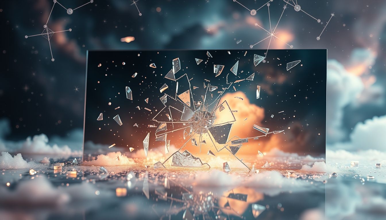 Briser un miroir en rêve symbolise souvent la rupture de malchance.