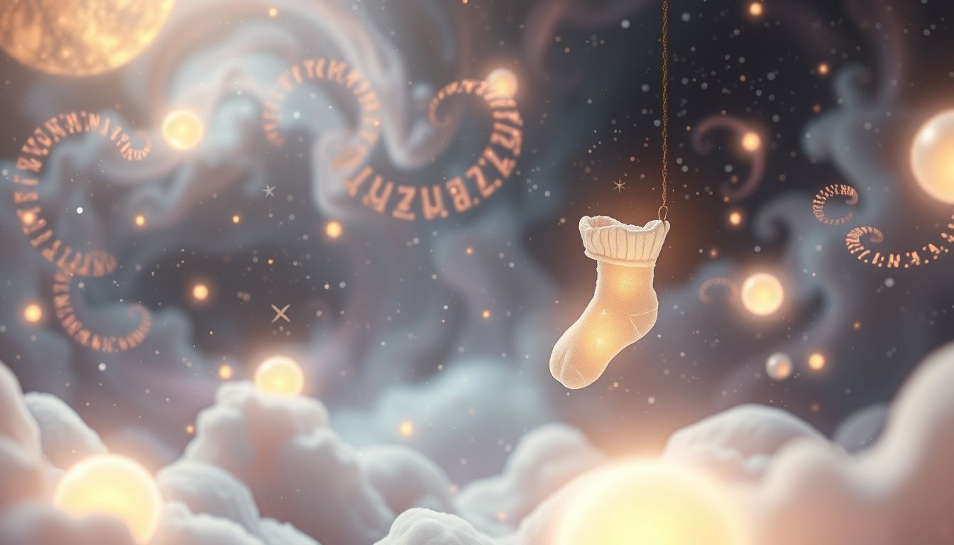 Les chaussettes de bébé symbolisent pureté et fragilité naissante.