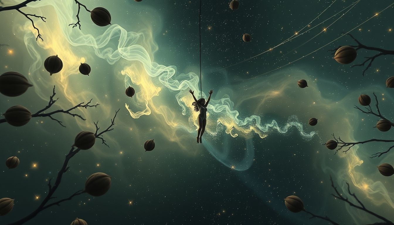 Tomber d'un noyer symbolise souvent échec et perte de confiance.