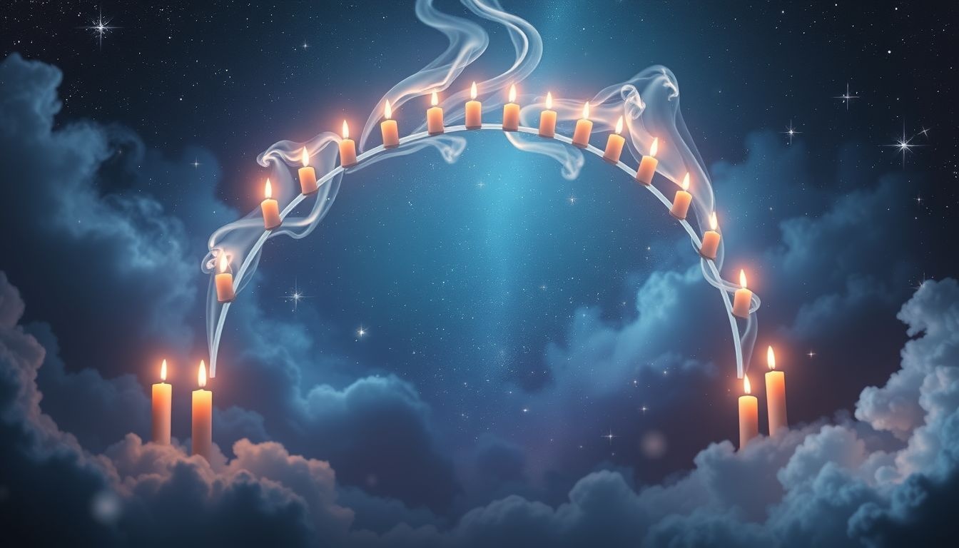L'arche de bougies éteintes symbolise souvent une perte d'espoir.