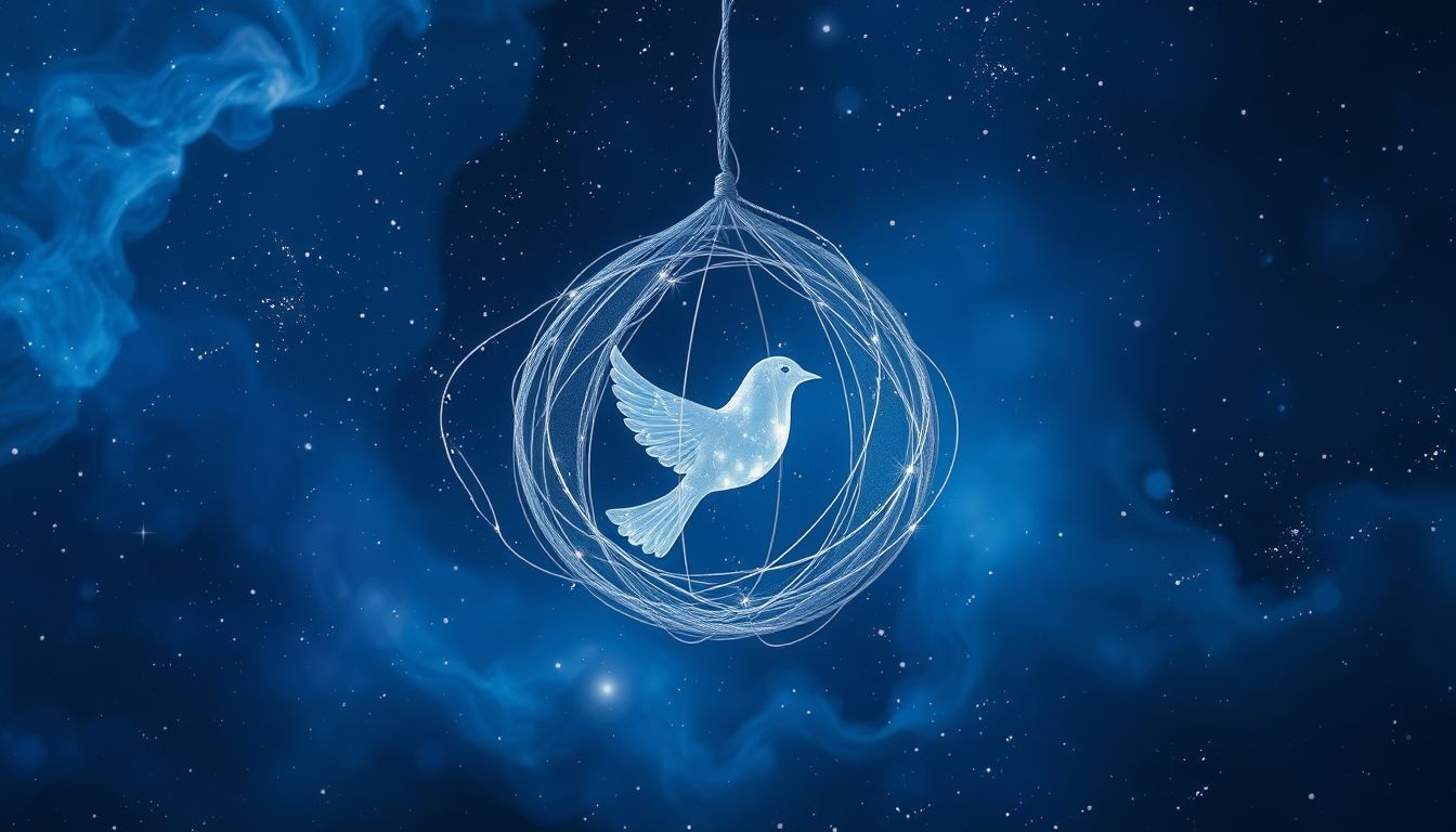 Un oiseau en cage symbolise un secret profondément enfoui et protégé.