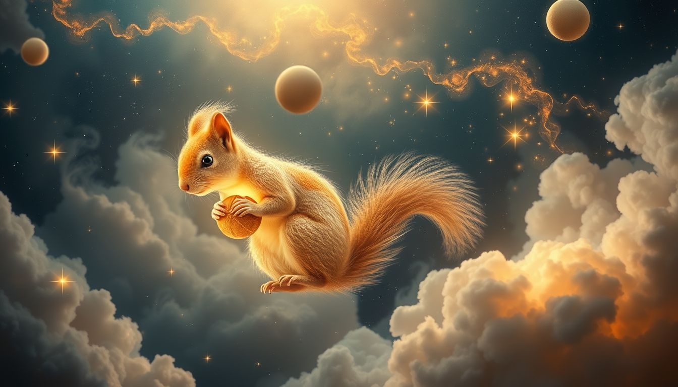 Voir un écureuil avec des noix symbolise la prévoyance avisée.