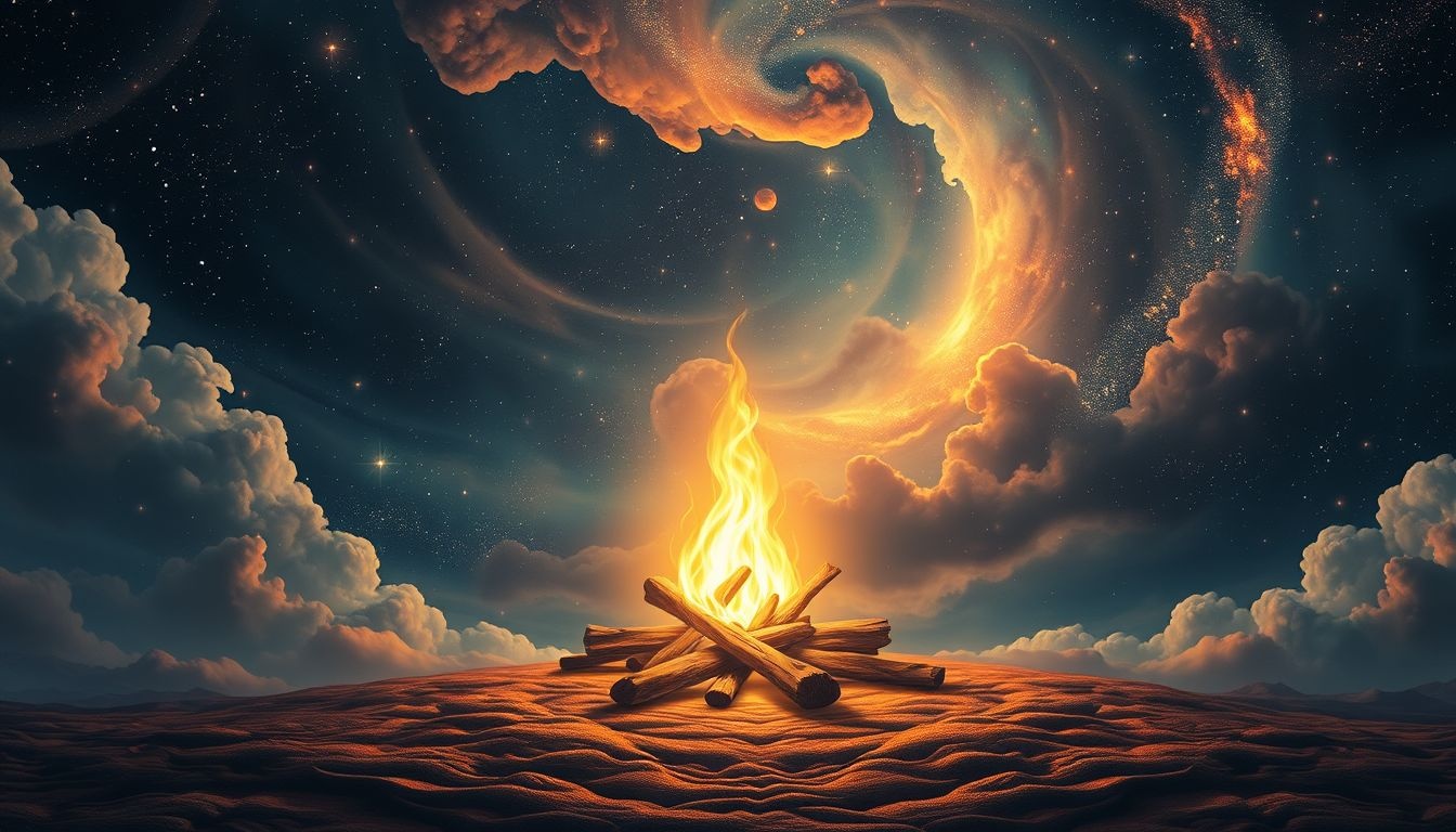 Rêver d’un feu de camp symbolise souvent la chaleur humaine retrouvée.