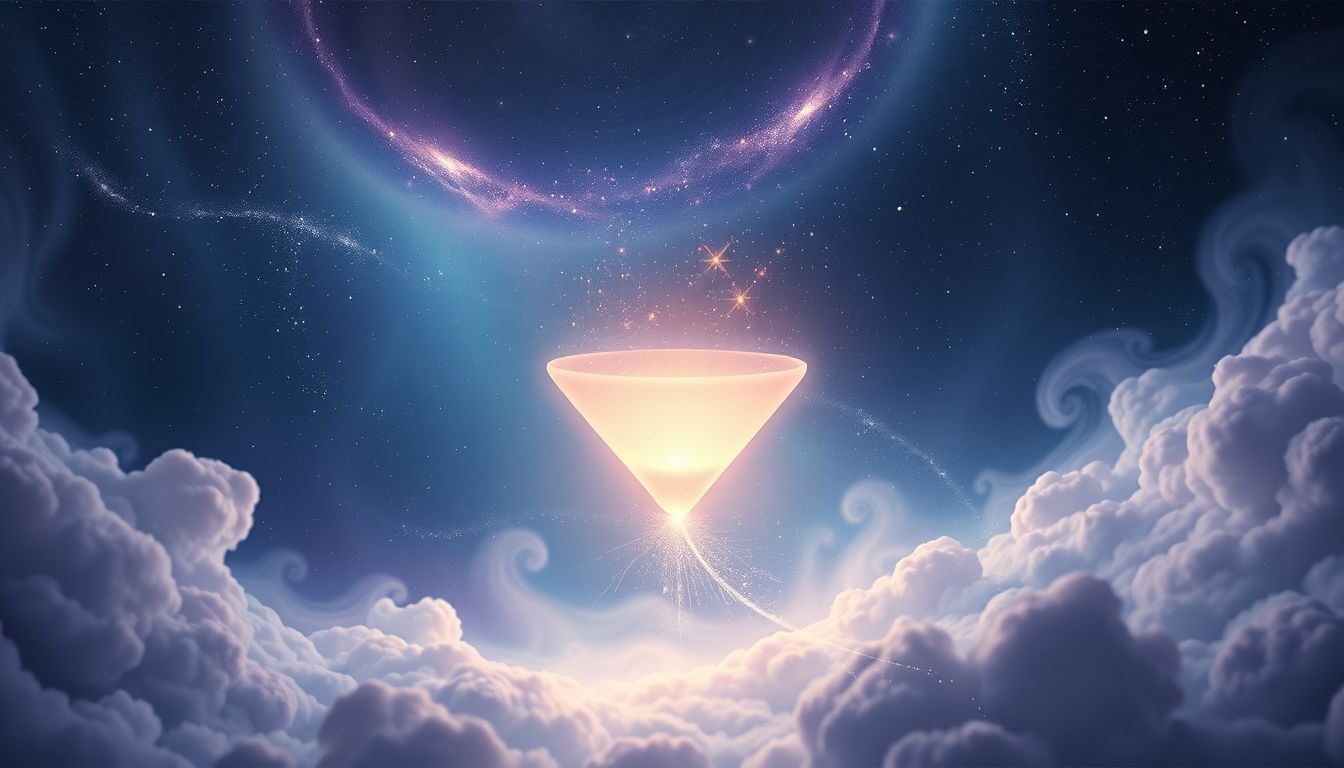 L'entonnoir symbolise la focalisation précise des pensées et objectifs.