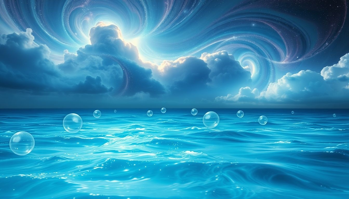 Le lagon symbolise un avenir paisible rempli d'espoirs lumineux.