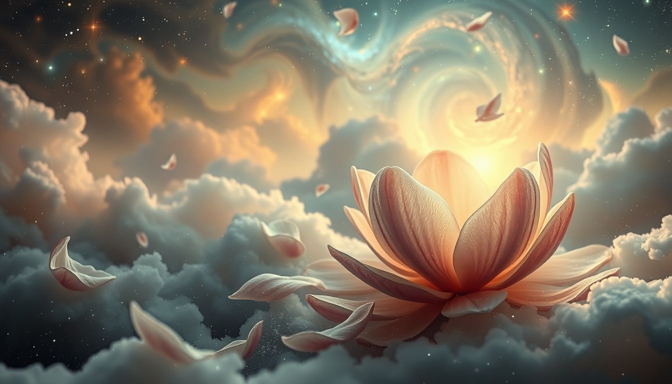 Un magnolia fané symbolise la fin et le renouveau émotionnel.