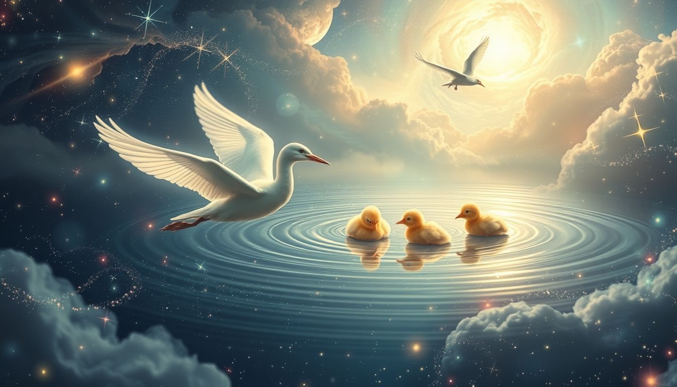 Voir une poule d'eau avec des poussins symbolise protection maternelle.