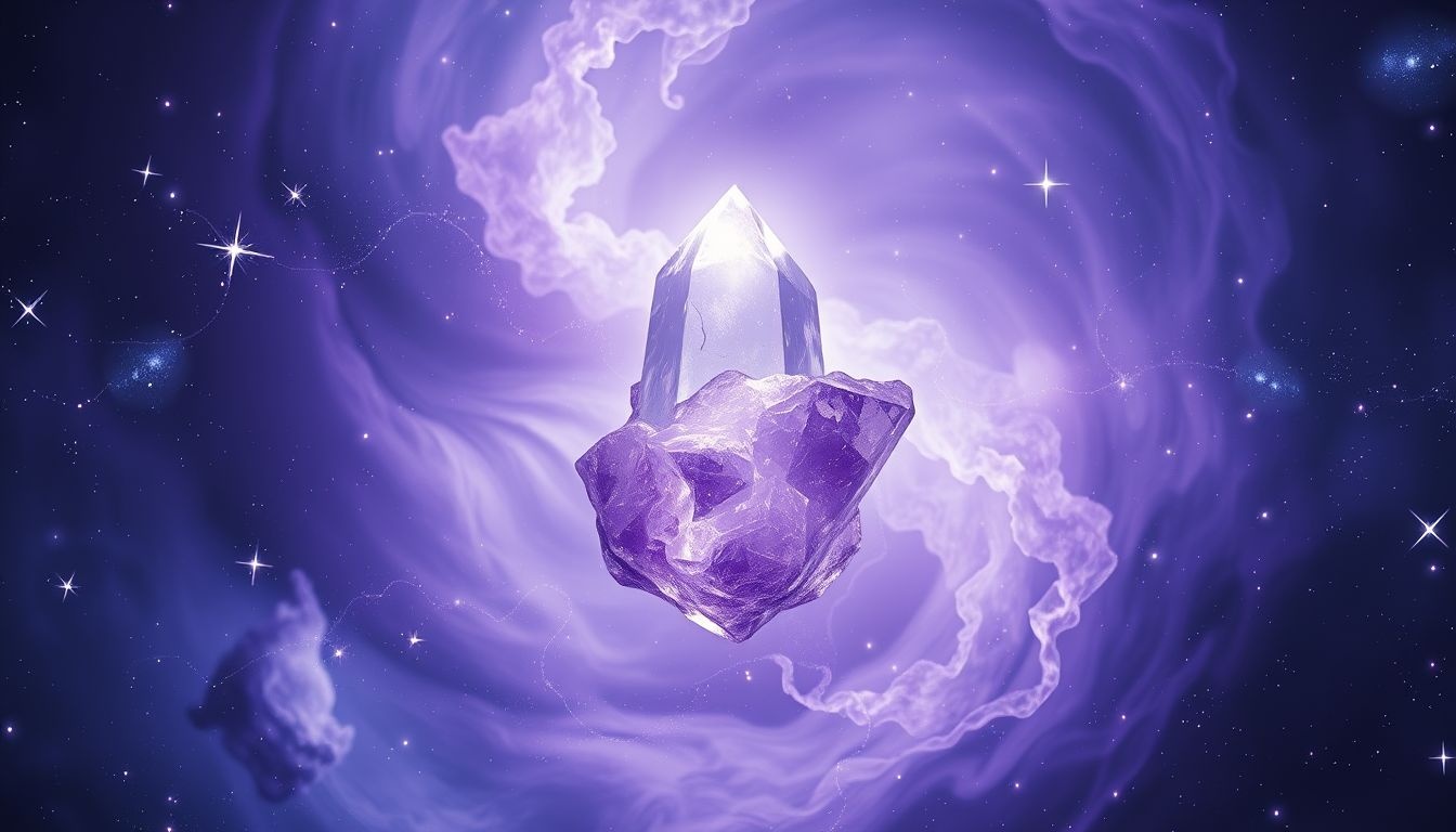 Rêver d'améthyste symbolise sérénité, intuition accrue et métamorphose intérieure.