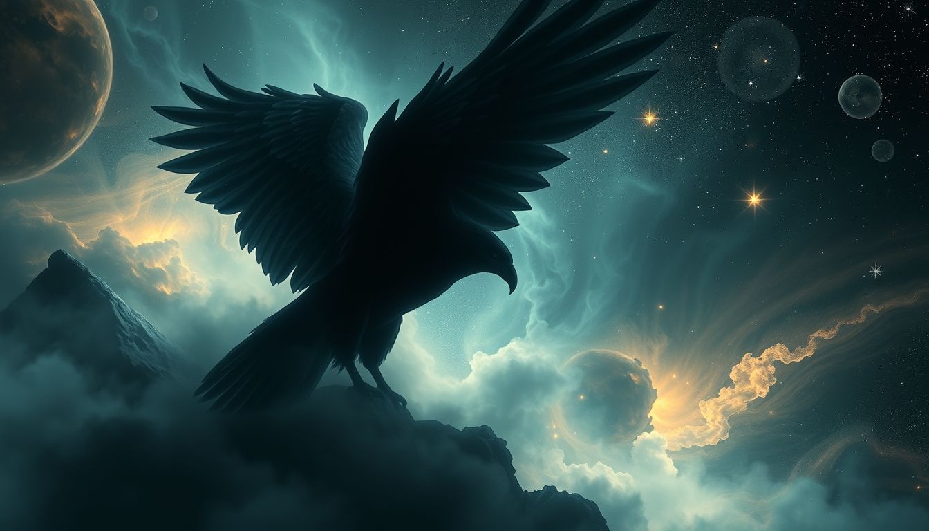 Rêver d’un aigle noir symbolise souvent des secrets profonds.