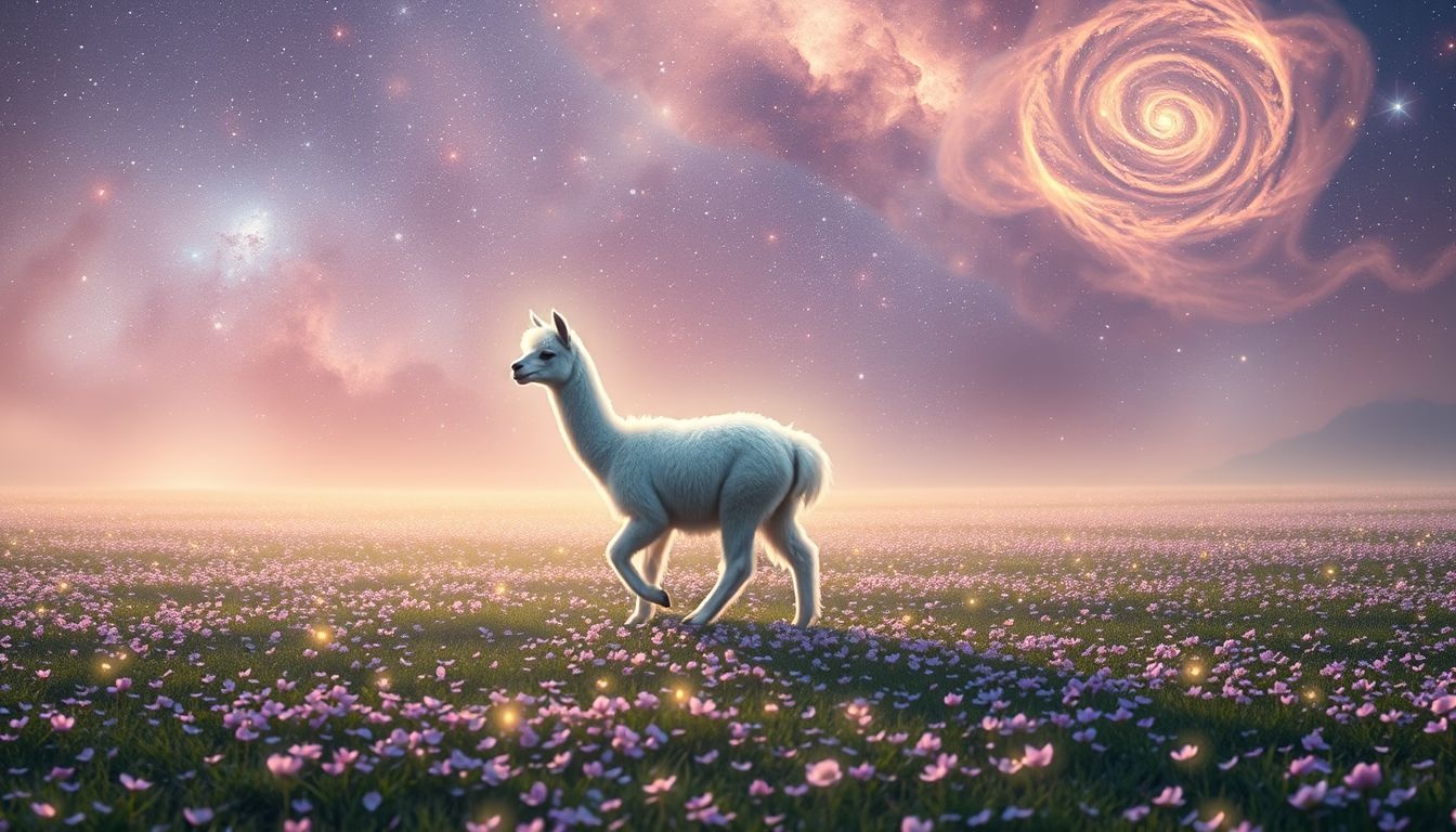 Rêver d'alpaga symbolise souvent liberté et croissance personnelle profonde.