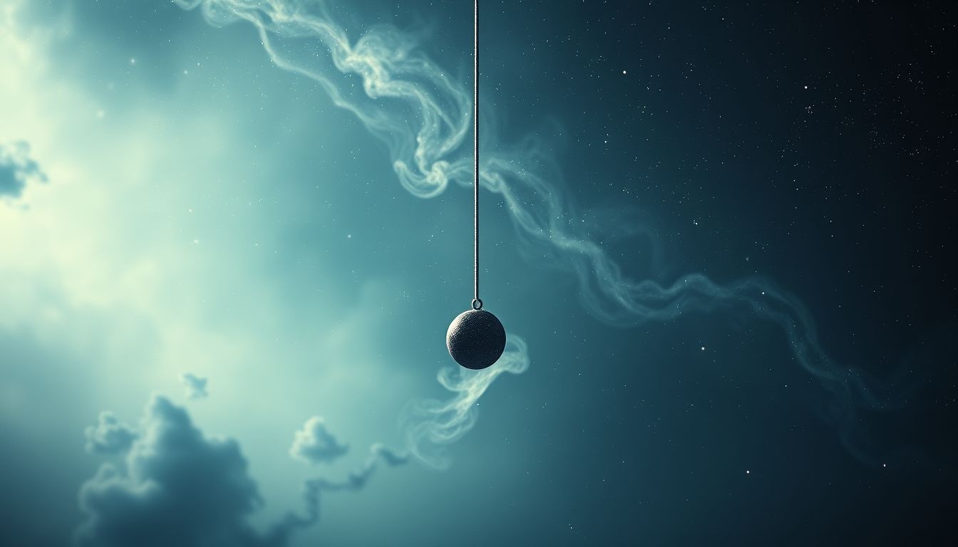 Un balancier descendant symbolise souvent une profonde perte d'espoir.