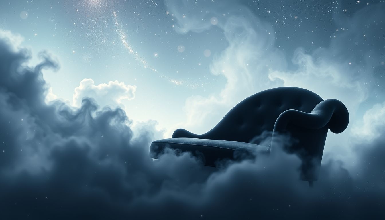 Rêver d'un canapé noir symbolise souvent un deuil intérieur profond.