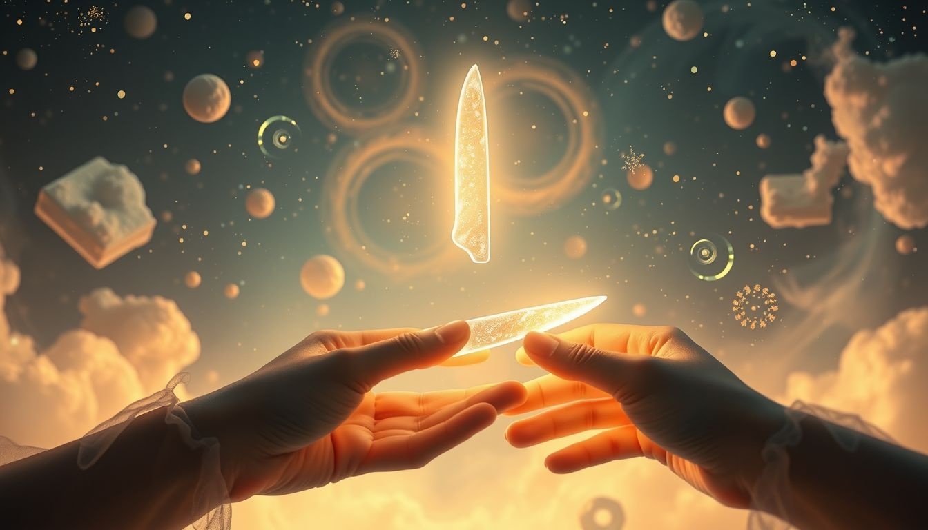 Recevoir un couteau à mastic symbolise une aide inattendue.