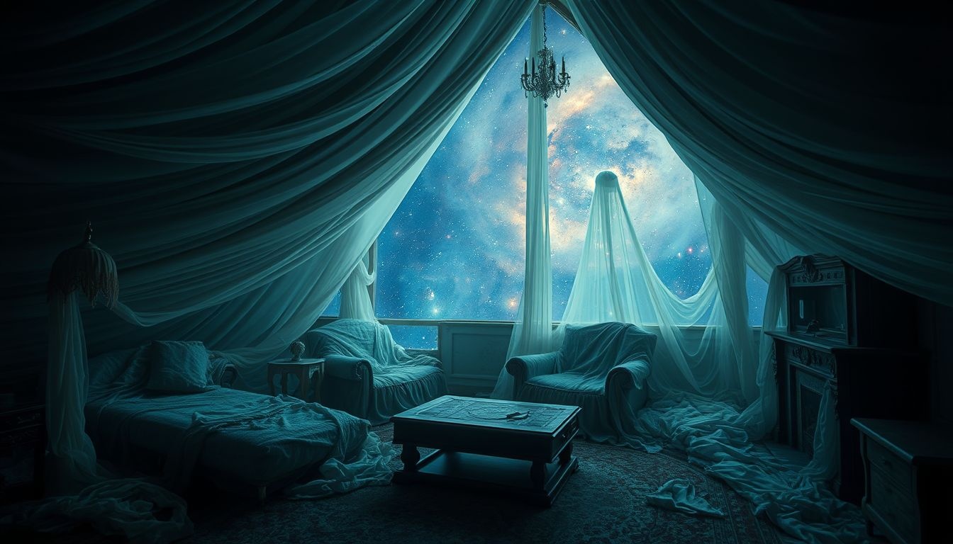 Un grenier drapé révèle souvent des souvenirs familiaux enfouis.