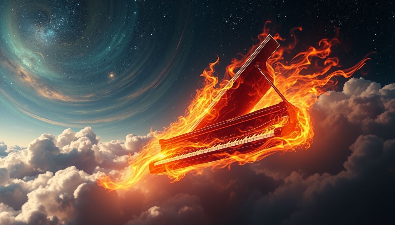Rêver d’un piano en feu symbolise une passion créative intense.